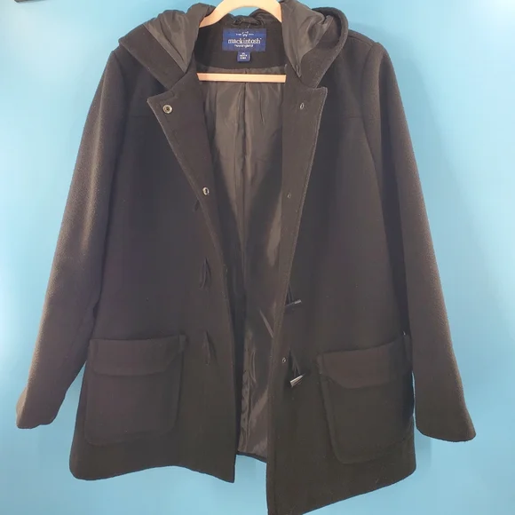 New England Mackintosh black hooded coat XL - Picture 5 of 14